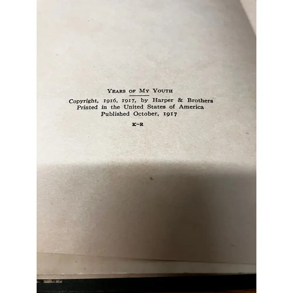 Years of My Youth W.D. Howells 1917‎ Hardcover Ex-Library 1st Edition